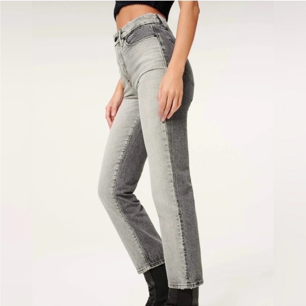 Good American Jeans Good Vintage Light Dark Gray two tone Size 4 size 27 NWT